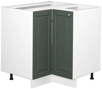 Livinity Eckschrank Fame-Line, 80.5 cm ohne Arbeitsplatte, Gr&uuml;n-Gold Landhaus/Wei&szlig;