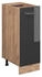 Livinity Apothekerschrank R-Line, 30 cm ohne Arbeitsplatte, Anthrazit Hochglanz/Goldkraft Eiche