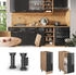 Livinity Apothekerschrank R-Line, 30 cm ohne Arbeitsplatte, Anthrazit Hochglanz/Goldkraft Eiche