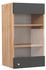 Livinity Küchenschrank Glas Fame-Line, 40 cm, Anthrazit-Gold/Goldkraft Eiche
