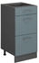 Livinity Küchenunterschrank R-Line, 40 cm mit Schubladen, ohne Arbeitsplatte, Blau-Grau/Anthrazit