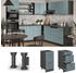 Livinity Küchenunterschrank R-Line, 40 cm mit Schubladen, ohne Arbeitsplatte, Blau-Grau/Anthrazit
