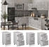 Livinity Küchenunterschrank R-Line, 40 cm mit Schubladen, und Arbeitsplatte, Beton/Weiß