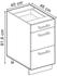 Livinity Küchenunterschrank R-Line, 40 cm mit Schubladen, und Arbeitsplatte, Schwarz Hochglanz/Weiß