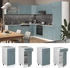 Livinity Küchenunterschrank R-Line, 40 cm ohne Arbeitsplatte, Blau-Grau/Weiß