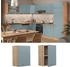 Livinity Hängeschrank R-Line, 45 cm, Blau-Grau/Goldkraft Eiche