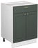 Livinity Küchenunterschrank Fame-Line, 60 cm mit Schublade, ohne Arbeitsplatte, Grün-Gold Landhaus/Weiß