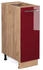 Livinity Apothekerschrank Fame-Line, 30 cm ohne Arbeitsplatte, Bordeaux Hochglanz/Goldkraft Eiche
