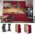 Livinity Apothekerschrank Fame-Line, 30 cm ohne Arbeitsplatte, Bordeaux Hochglanz/Goldkraft Eiche