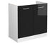 Livinity Spülenunterschrank R-Line, 80 cm ohne Arbeitsplatte, Schwarz Hochglanz/Weiß