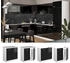 Livinity Spülenunterschrank R-Line, 80 cm ohne Arbeitsplatte, Schwarz Hochglanz/Weiß