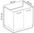 Livinity Spülenunterschrank R-Line, 80 cm ohne Arbeitsplatte, Schwarz Hochglanz/Weiß