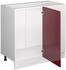 Livinity Eckschrank R-Line, 86 cm ohne Arbeitsplatte, Bordeaux Hochglanz/Weiß