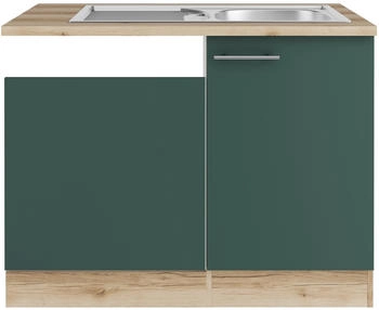 Optifit Savona405 Spülenschrank mit Geschirrspülerblende grün matt