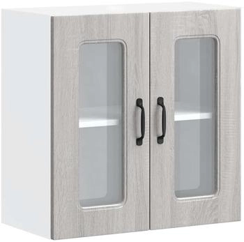 vidaXL Küchen-Hängeschrank mit Glastür Kalmar Grau Sonoma (853673)