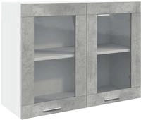 vidaXL H&auml;ngeglasschrank Lyon Betongrau 80x31x60 cm