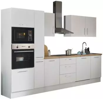 Stella Trading BASIC by Balculina Turin Breite 310 cm wahlweise mit E-Geräten Front: weiß matt | Korpus: weiß matt (84-ZF7-17)