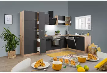 Respekta L-Form Economy mit Geräte grau 310 x 172 cm - [GLO790150871] (KBL310ESGSC)