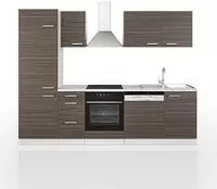 Vicco - K&uuml;chenzeile Optima, Edelgrau/wei&szlig;, 270 Cm Ohne Arbeitsplatte