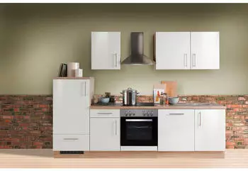 Menke Küchenblock Premium 270/280/300/310cm (280 cm / Weiss Glanz frei mit Geschirrspüler) (000208005802)
