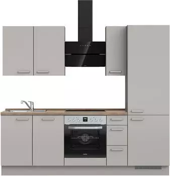Nobilia Touch II 240cm Lacklaminat steingrau supermatt/steingrau