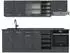 VICCO R-Line 240 cm Schwarz Beton Anthrazit ohne Arbeitsplatte (47416)