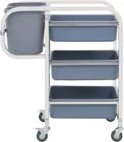 vidaXL K&uuml;chenwagen mit Kunststoffbeh&auml;ltern 82x43,5x93 cm