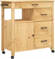 vidaXL K&uuml;chenwagen MONZA 84x40x88,5 cm Massivholz Kiefer