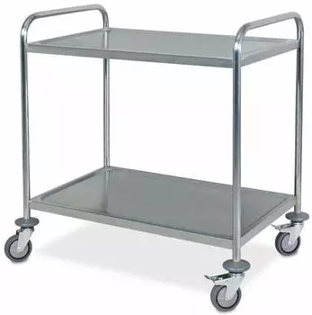 BRB Servierwagen aus Edelstahl, 2 Etagen, LxBxH 860 x 540 x 940 mm
