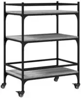 vidaXL K&uuml;chenwagen Grau Sonoma 65x40x86,5 cm Holzwerkstoff