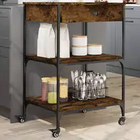 vidaXL K&uuml;chenwagen R&auml;uchereiche 60x48x89,5 cm Holzwerkstoff