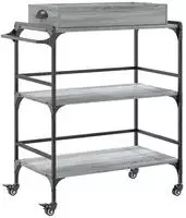 vidaXL K&uuml;chenwagen Grau Sonoma 81,5x41x92,5 cm Holzwerkstoff
