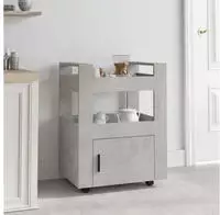 vidaXL K&uuml;chenwagen Betongrau 60x45x80 cm Holzwerkstoff