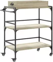 vidaXL K&uuml;chenwagen Sonoma-Eiche 81,5x41x92,5 cm Holzwerkstoff