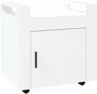 vidaXL B&uuml;rowagen Hochglanz-Wei&szlig; 60x45x60 cm Holzwerkstoff