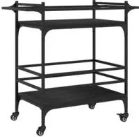 vidaXL K&uuml;chenwagen Schwarz 82x40x78,5 cm Holzwerkstoff