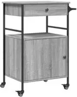 vidaXL K&uuml;chenwagen Grau Sonoma 56x43x89,5 cm Holzwerkstoff