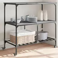 vidaXL K&uuml;chenwagen Grau Sonoma 100x50x95 cm Holzwerkstoff