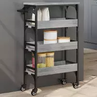 vidaXL K&uuml;chenwagen Grau Sonoma 53x20x76 cm Holzwerkstoff