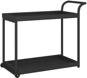 vidaXL Barwagen Schwarz 100x45x83 cm Poly Rattan (316666)
