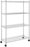 Vidaxl 4-tier Storage Shelf With Wheels 90x35x142 Cm Chrome 200 Kg