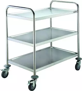 Saro Bastian Servier- / Abr&auml;umwagen Metall 51x86x94cm silber