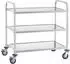 Royal Catering Servierwagen Edelstahl 3 Borde bis 500kg 2 Bremsen (RCSW-6.2)