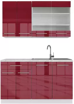 VICCO K&uuml;chenzeile 140cm Fame-Line Hochglanz