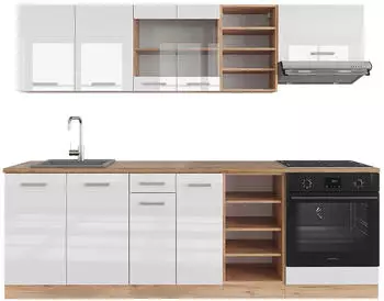VICCO R-Line 240cm Eiche Wei&szlig; Hochglanz (37682)