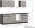 Held Möbel Küchenzeile/Küchenblock Turin 240 cm Wotaneiche-Graphit (ohne E-Geräte)