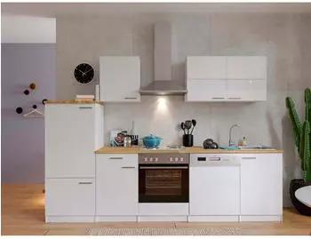 Respekta K&uuml;chenzeile/K&uuml;chenblock Malia 280 cm wei&szlig; (ohne E-Ger&auml;te)