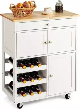 Costway K&uuml;chentrolley 3-st&ouml;ckig 67x37x87 cm wei&szlig;
