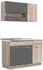 Homestyle4u Singleküche 120 cm Eiche grau (2359) (ohne E-Geräte)