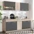 Homestyle4u Singleküche 120 cm Eiche grau (2359) (ohne E-Geräte)